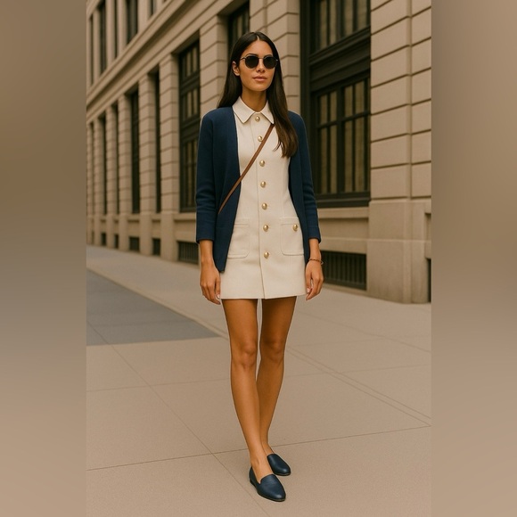 Naturalizer Emiline Flats Inky Navy Leather Loafers Size 7M | NWB - Picture 2 of 12